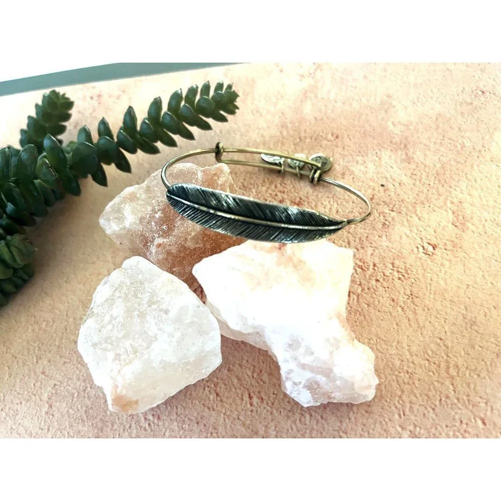 Alex and Ani Quil Feather Wrap Cuff Bracelet